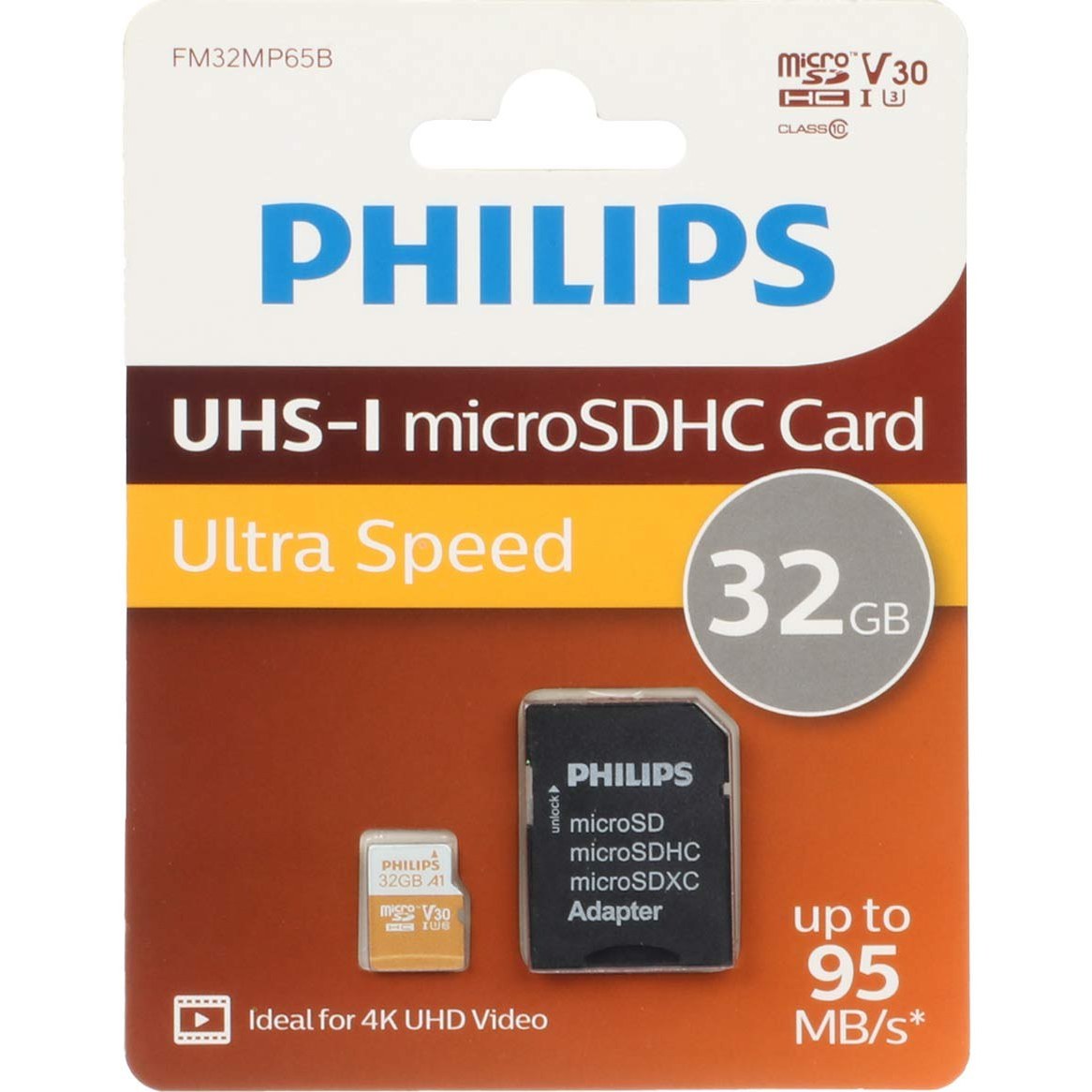 برای بزرگنمایی کلیک کنید کارت حافظه MicroSDHC فیلیپس مدل Ultra Speed کلاس 10 استاندارد UHS-I U3 سرعت 95MBps ظرفیت 32 گیگابایت